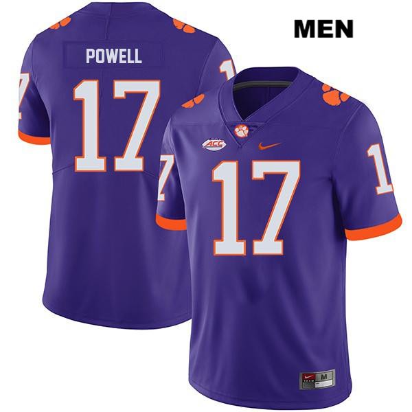 Men's Clemson Tigers #17 Cornell Powell Stitched Purple Legend Authentic Nike NCAA College Football Jersey ENN3846ZQ